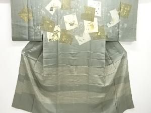 アンティーク　色紙模様男物長襦袢